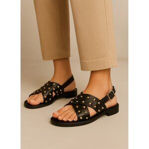 Maje Leather Studded Accent sandal Size EU 38/US 7.5